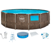Каркасный бассейн Swing круглый 488x122 см Elite Wicker Dark с окном, (комплект)